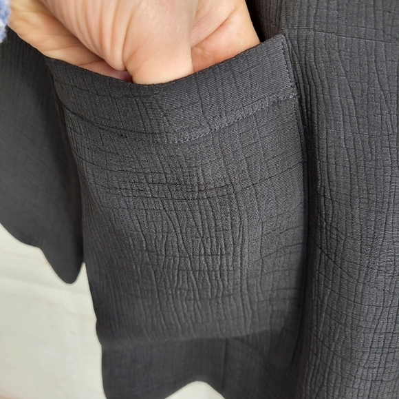 Eileen Fisher Double Breasted Textured Oversized Blazer Jacket in Black S/P - Picture 9 of 13